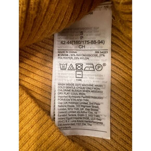 Banana Republic Women’s Flare Sleeve Sweater Mustard Viscose Rayon Small - Picture 11 of 11